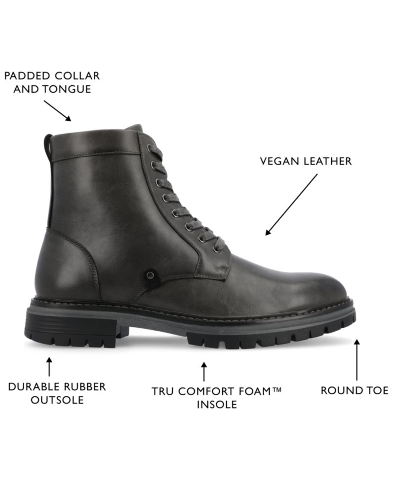 Men's Denver Tru Comfort Foam Plain Toe Lace-Up Ankle Boots