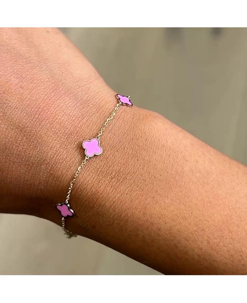 Mini Bubblegum Clover Bracelet