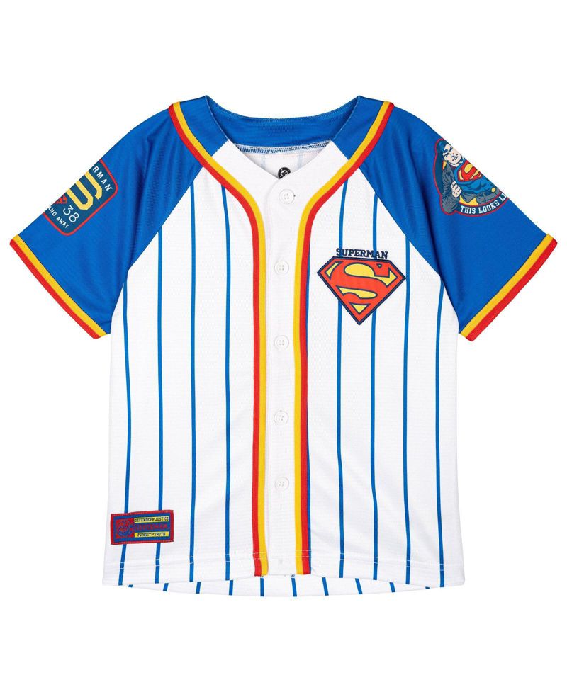 Little Boys Superman (5-12) Athletic Baseball Jersey