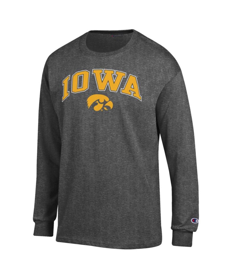 Men's Charcoal Iowa Hawkeyes Arched Logo T-Shirt