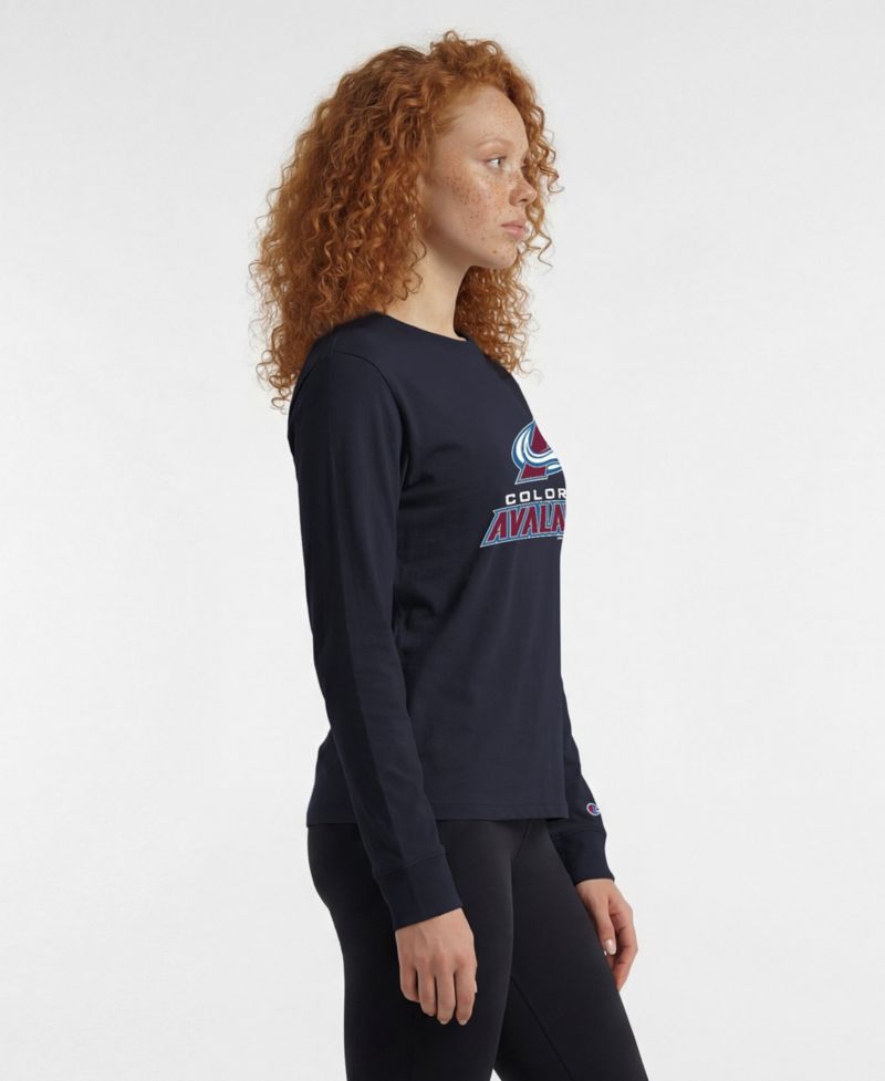Women's Colorado Avalanche Wordmark Lockup Screen-printed Long-Sleeve T-Shirt