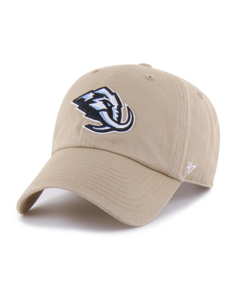 Men's Khaki Utah Mammoth Logo Clean Up Adjustable Hat