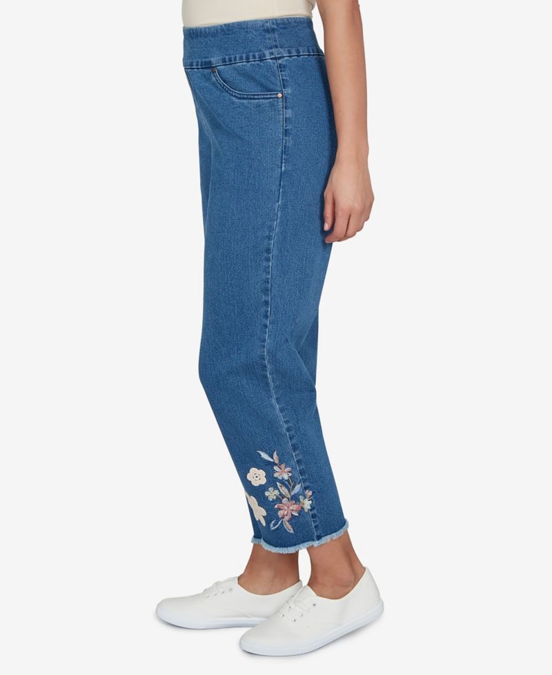 Women's Camden Market Floral Crochet Applique Ankle Jeans