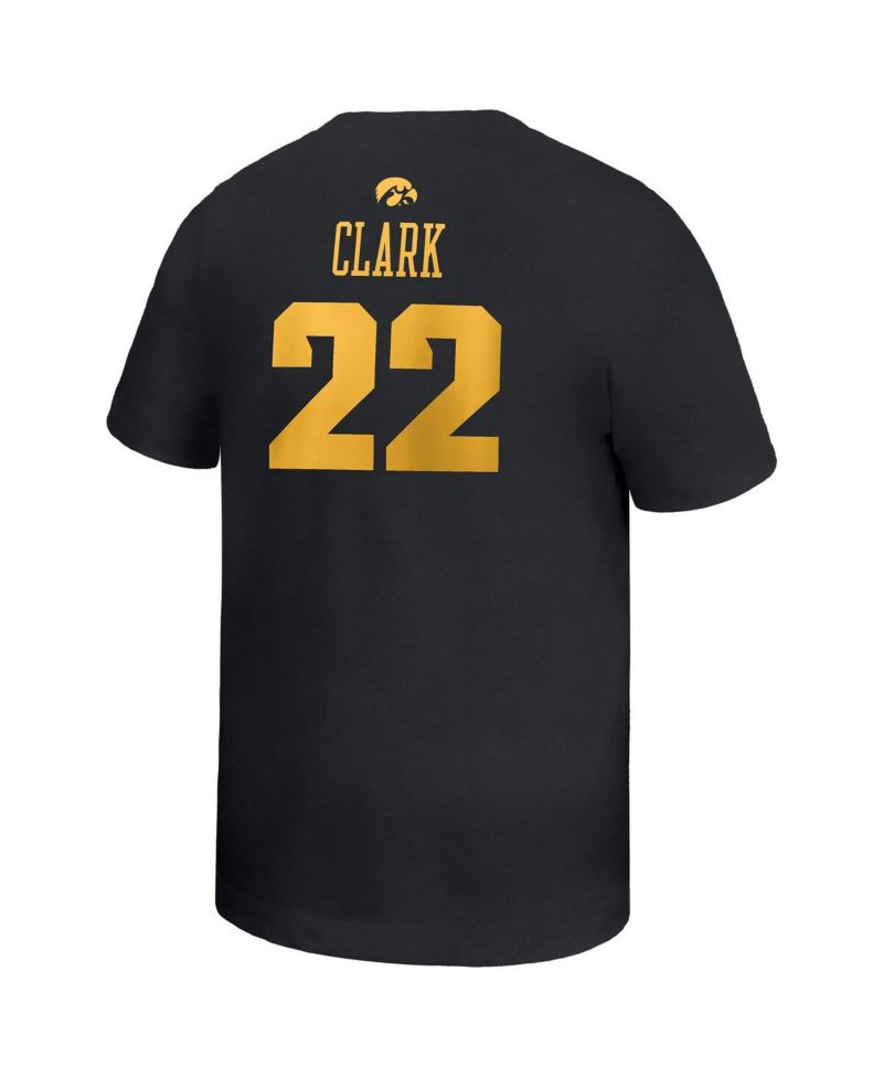 Big Boys and Girls Caitlin Clark Black Iowa Hawkeyes Retired Player Name & Number Core T-Shirt