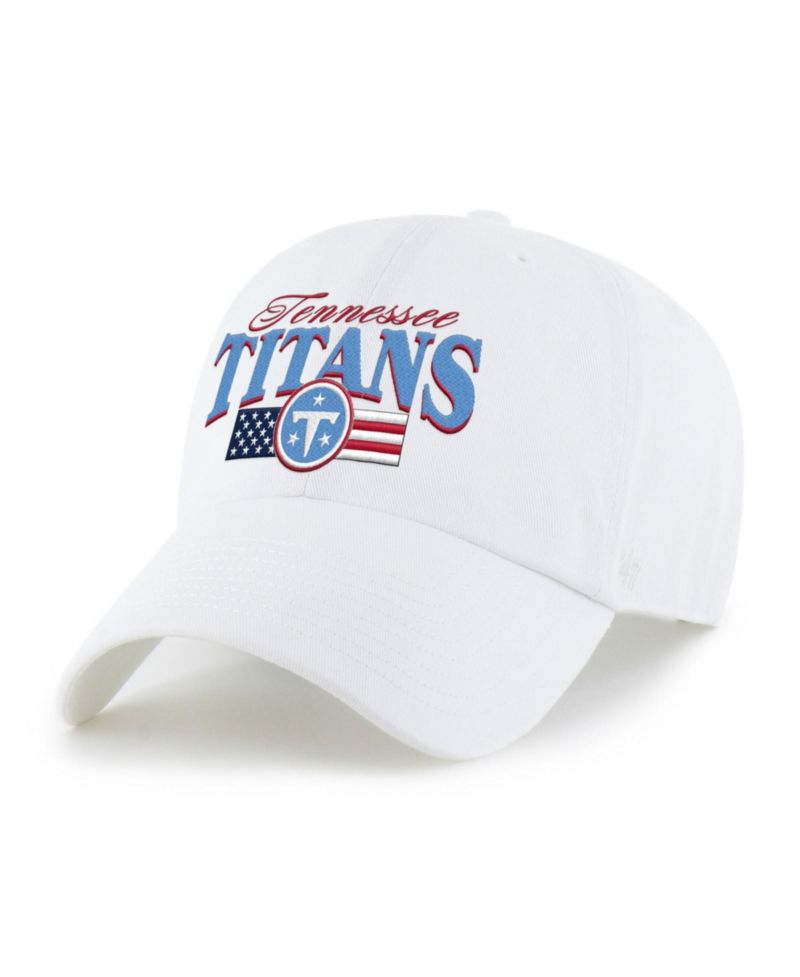 Men's '47 White Tennessee Titans American Flag Clean Up Adjustable Hat