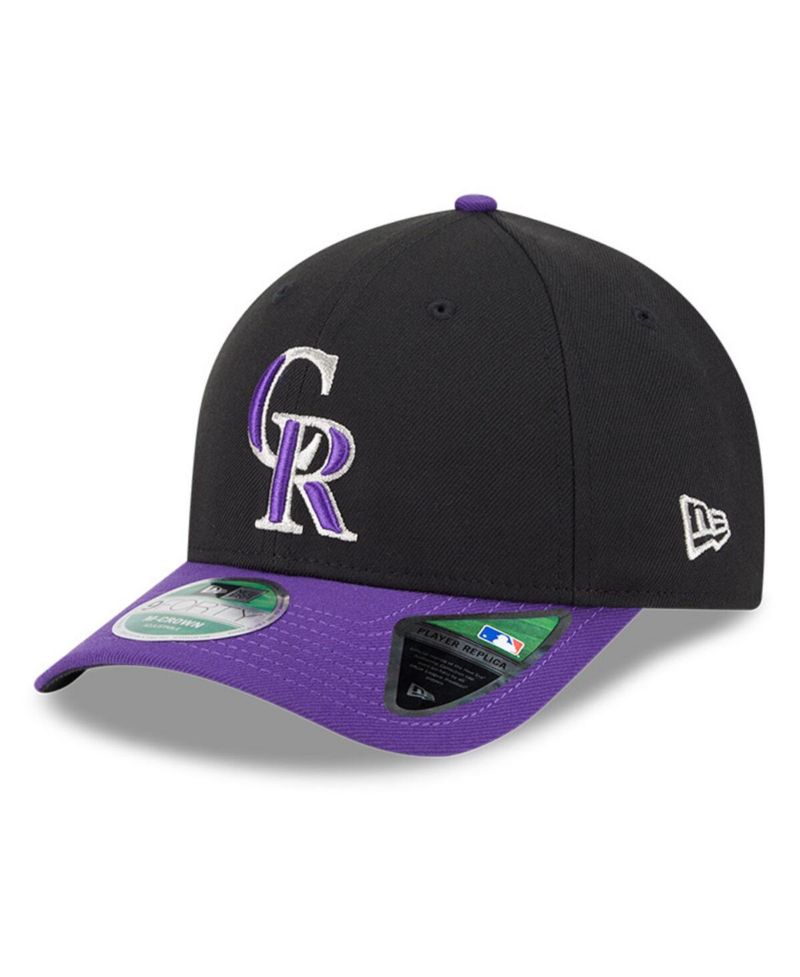 Men's Black/Purple Colorado Rockies Player Replica 9FORTY Adjustable Hat