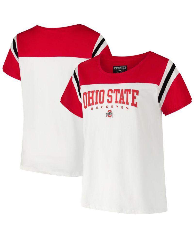 Women's White Ohio State Buckeyes Plus Size Winning Gear T-Shirt