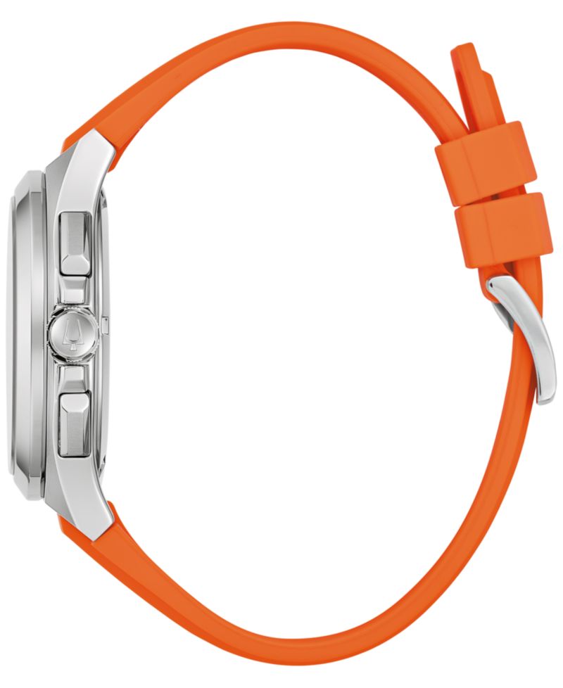 Men's Chronograph Marc Anthony Maquina Orange Silicone Strap Watch 46mm