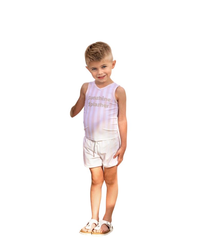 Toddler Boys' 2T-5T Sleeveless V-Neck Sunshine Splasher Rash Guard