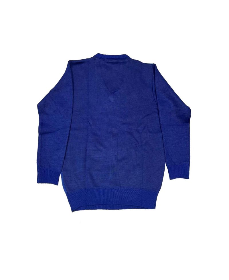 Boys Royal Blue Crew Neck Argyle Sweater