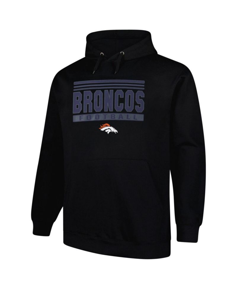 Men's Black Denver Broncos Big & Tall Pop Pullover Hoodie