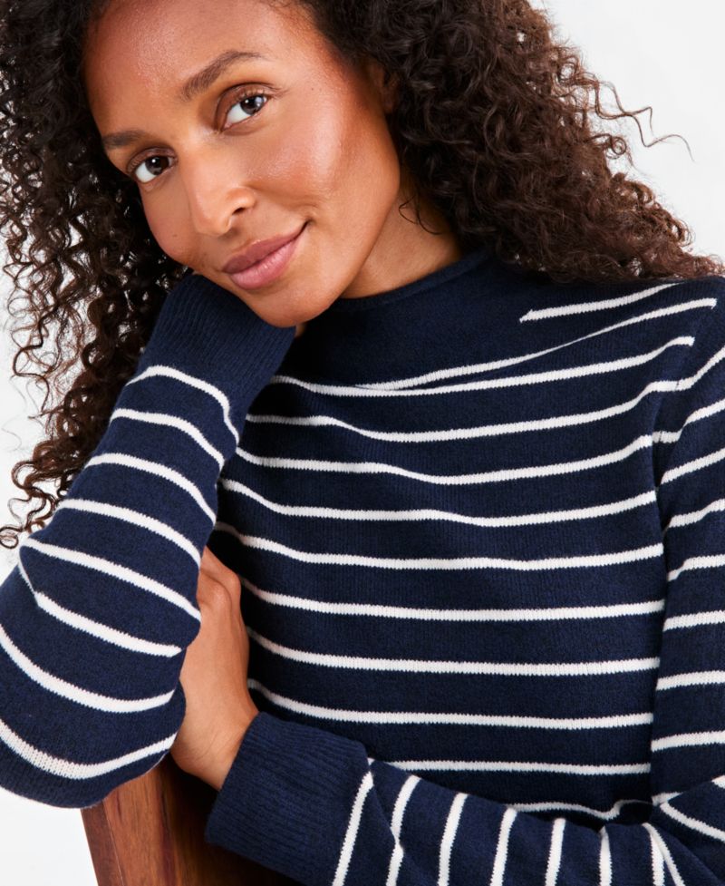 Petite Luxsoft Stripe Rollneck Sweater