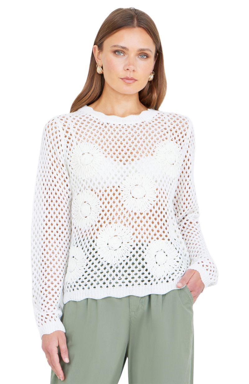 Women's Flower Crochet Jumper