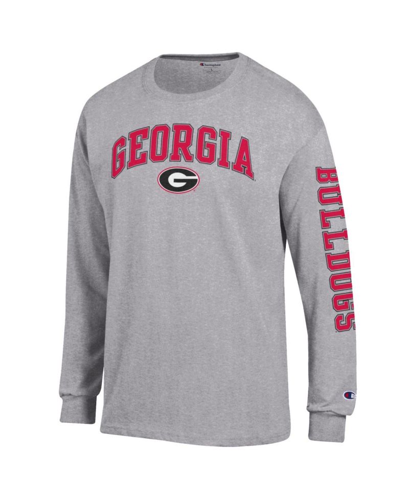 Men's Red Georgia Bulldogs Arch Over Logo 2-Hit Long Sleeve T-Shirt