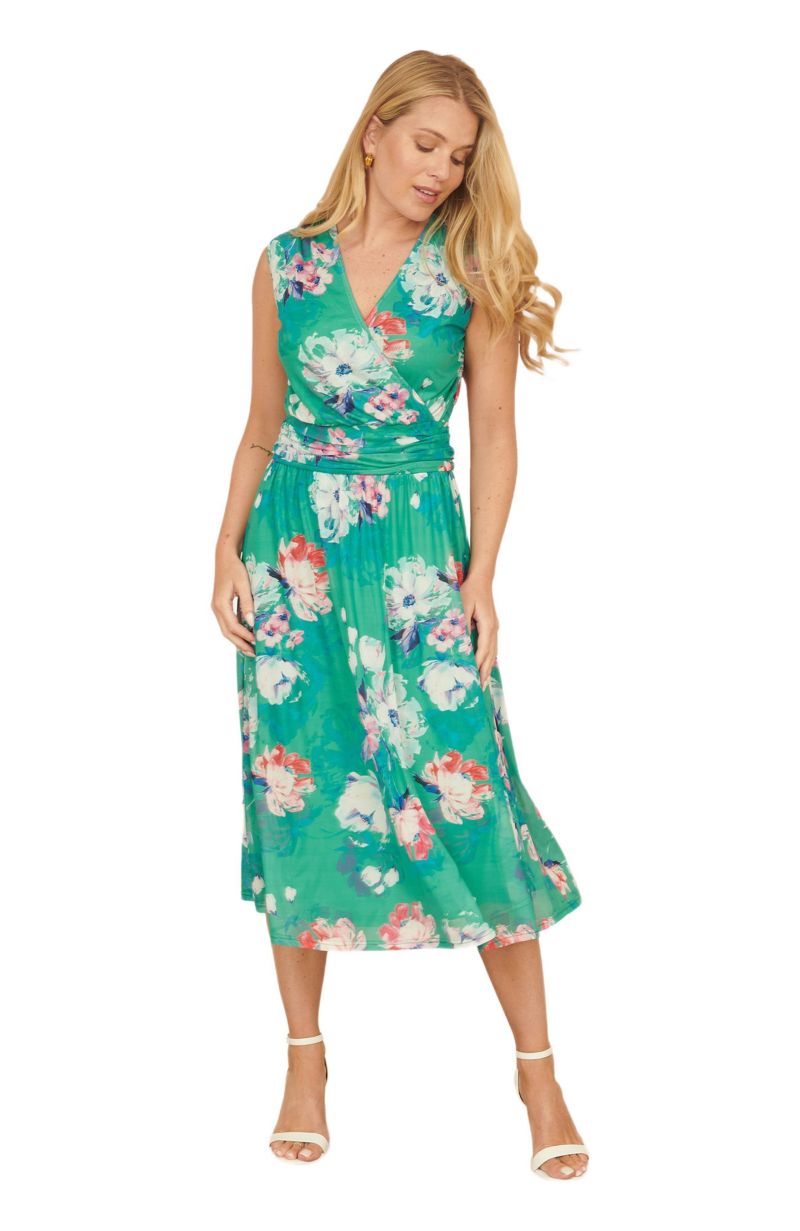 Women's Blossom Print Stretch Mesh Dress
