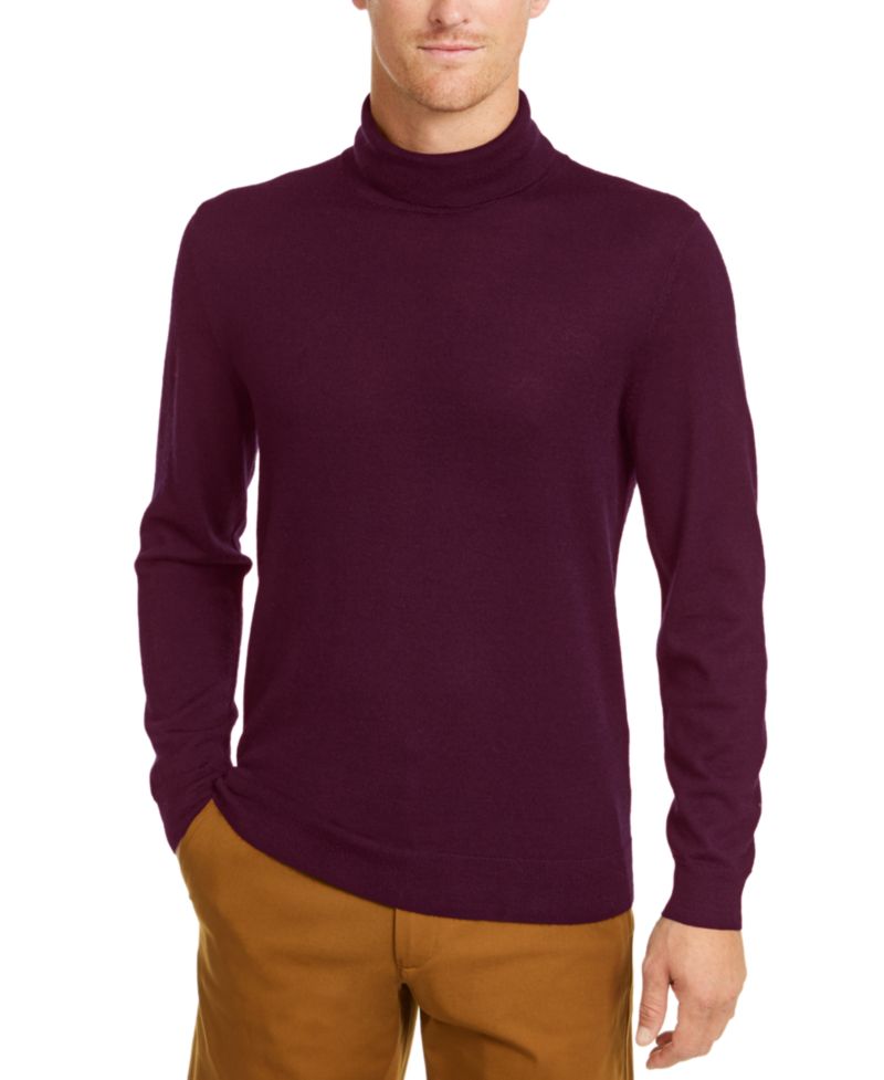 Men's Merino Wool Blend Turtleneck Sweater