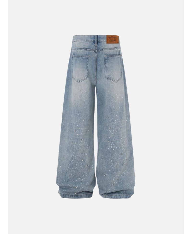 Women's Rhinestone Baggy Jeans