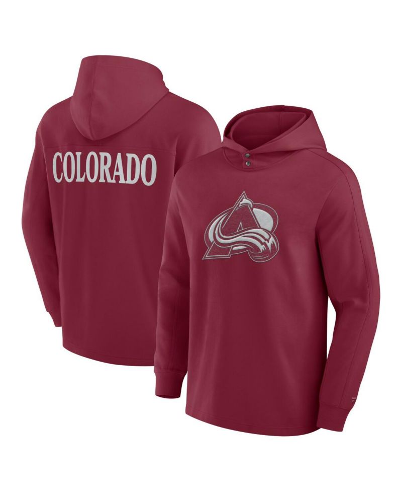 Men's Burgundy Colorado Avalanche Elements Blaze Tri-Blend Long Sleeve Hoodie T-Shirt