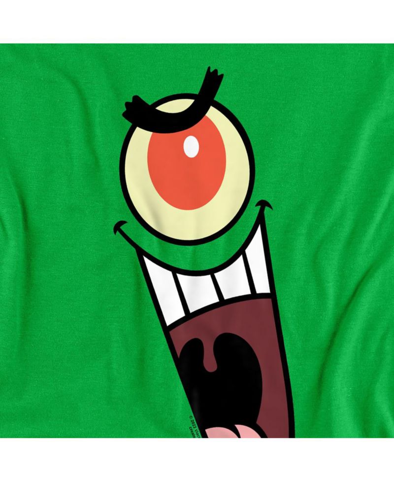Men's Plankton Sinister Face Graphic Classic-Fit T-Shirt