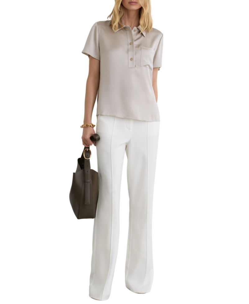 Women's Silk Half-Button Short-Sleeve Shirt