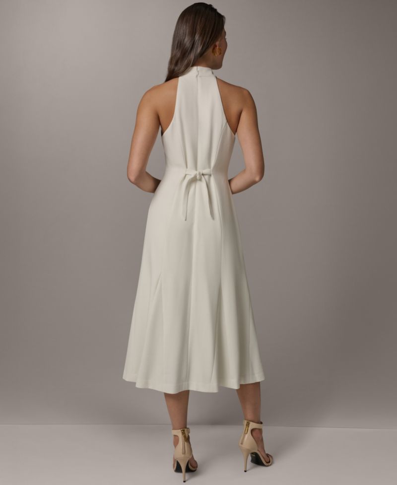 Women's Halter A-Line Sleeveless Midi Dress