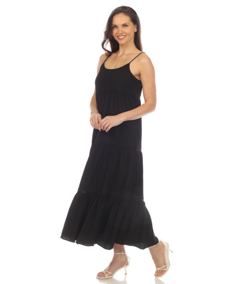 Women's Scoop Neck Tiered Midi Dress