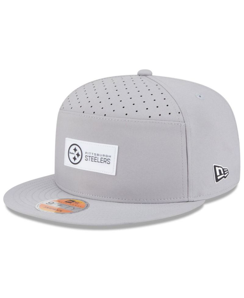 Men's Gray Pittsburgh Steelers 2025 Sideline Split Panel 9FIFTY Snapback Hat