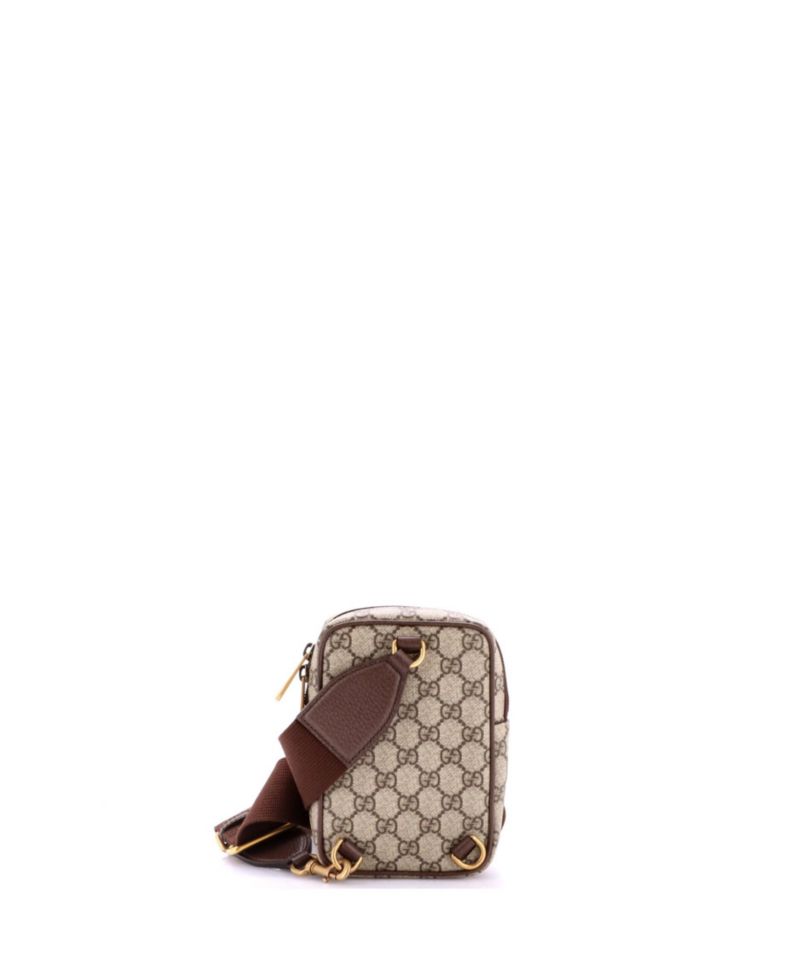 Mini Ophidia Front Pocket Zip Crossbody Bag GG Coated Canvas