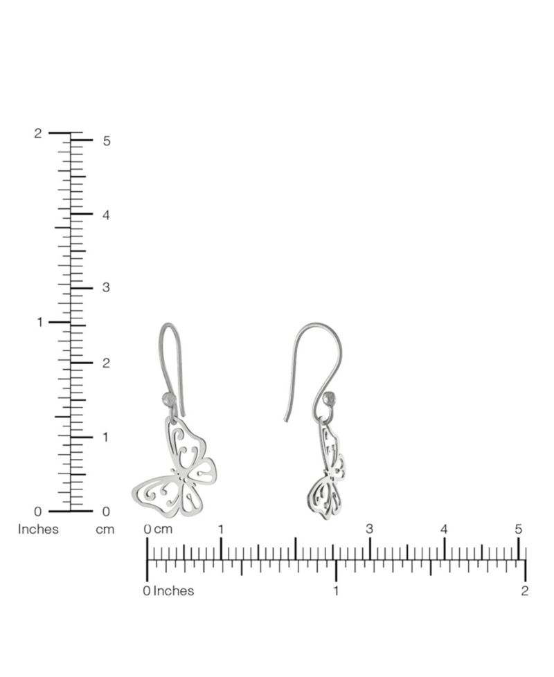 Sterling Silver Laser Cut Butterfly Drop Earrings