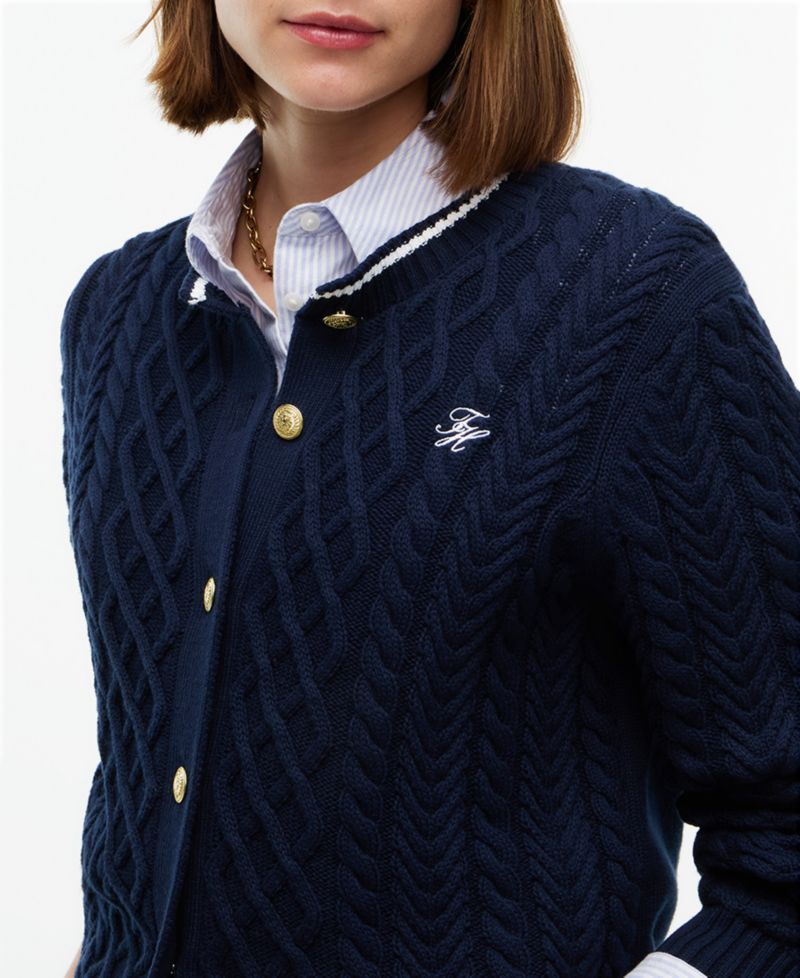 Women's Heritage Cable Long-Sleeve Cardigan Sweater