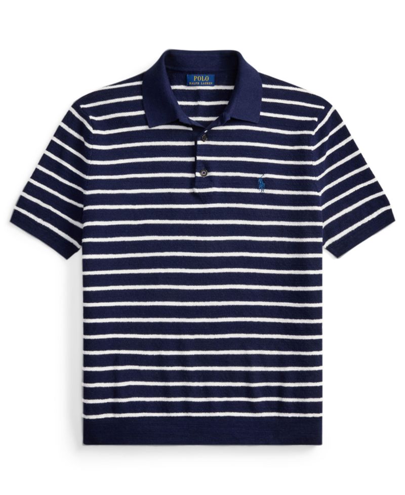 Men's Short-Sleeve Polo Collar Sweater