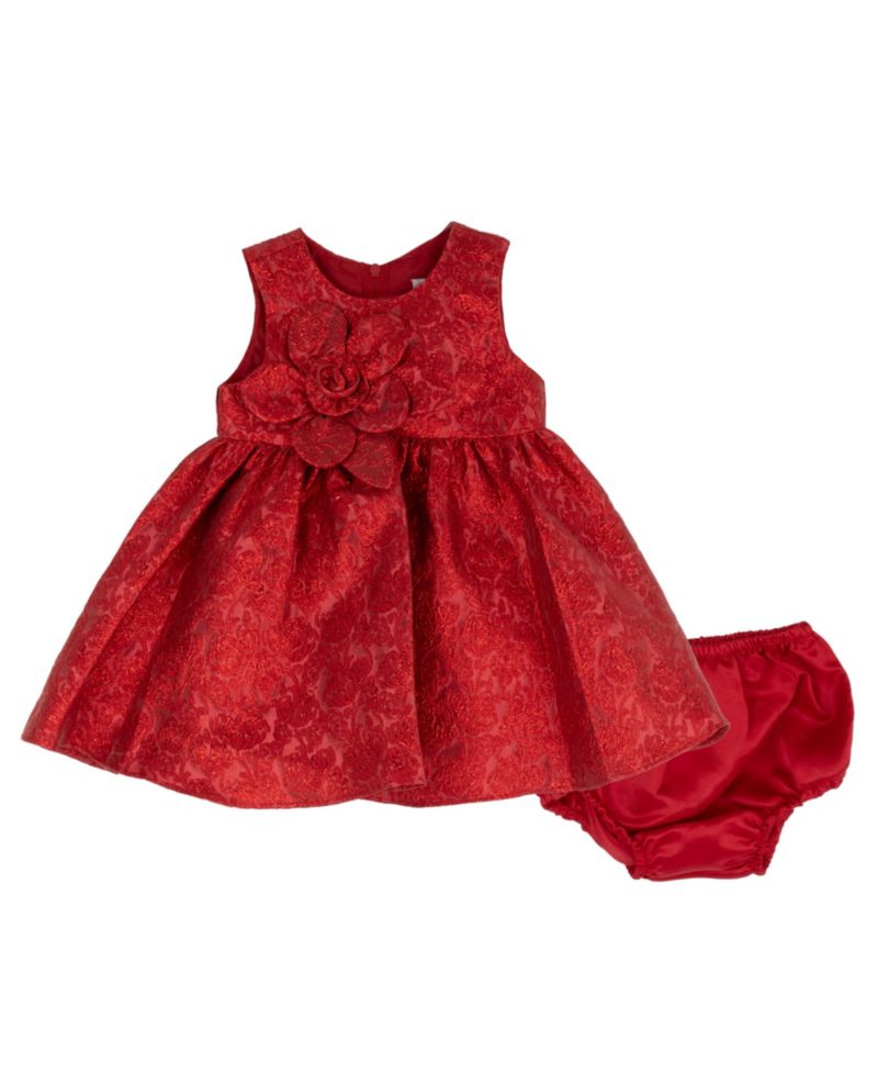 Baby Girls' Brocade 3D Flower Dress