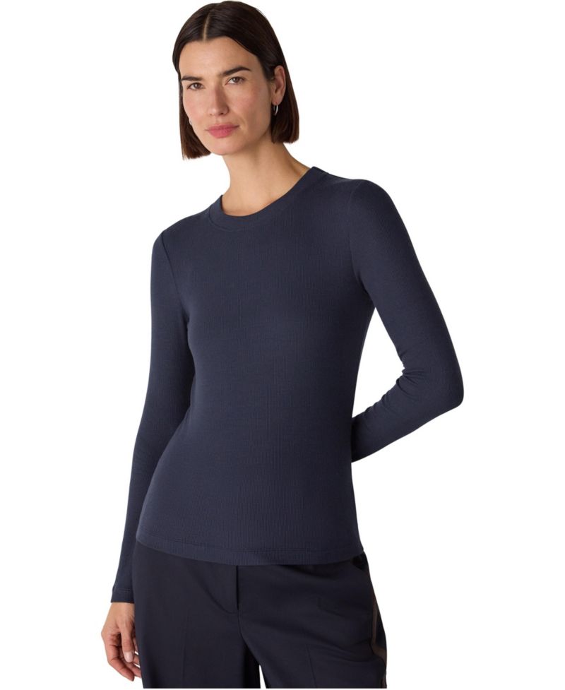 Women's Ribbed Crewneck Knit Top