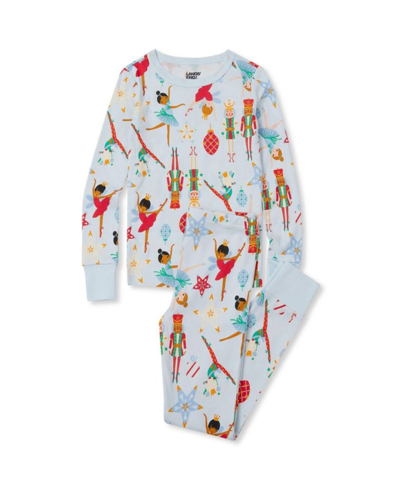 Girls' 4-16 Holiday Long-Sleeve Snug-Fit Top and Pants, 2-Piece Set