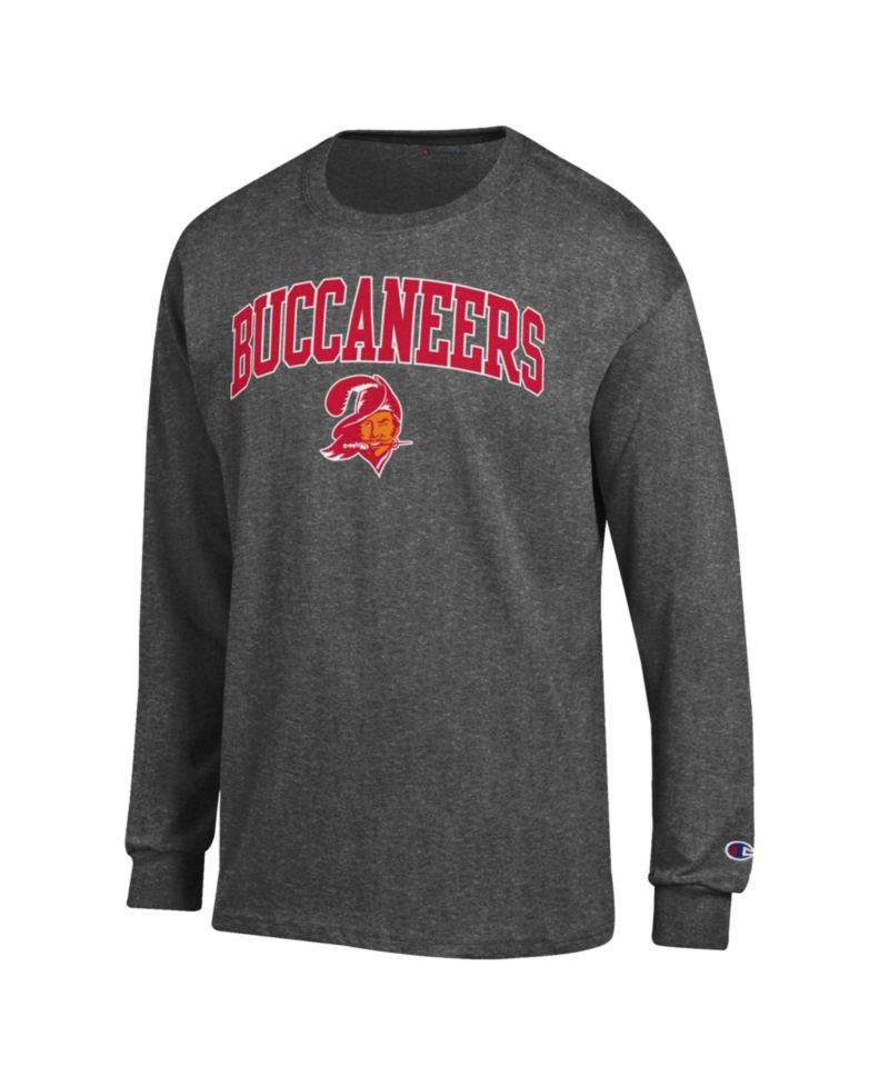 Men's Heather Charcoal Tampa Bay Buccaneers Arch Over Logo Long Sleeve T-Shirt