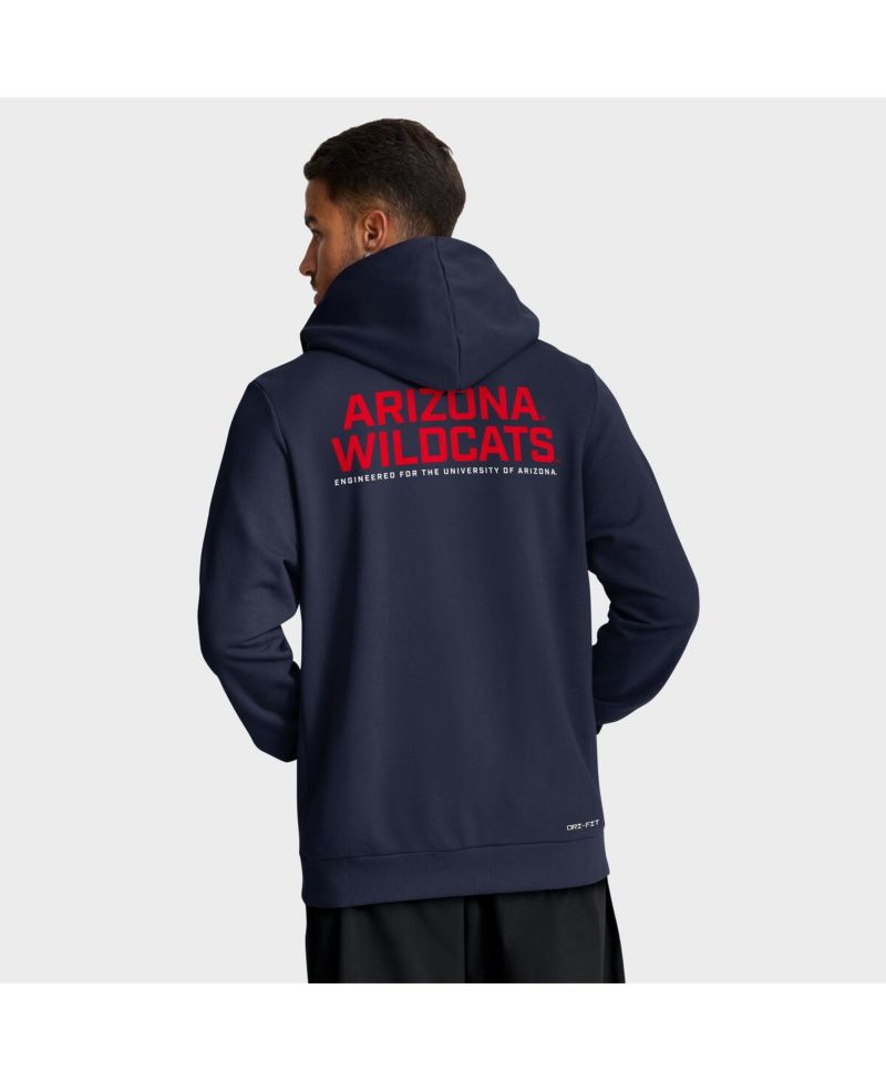Men's Navy Arizona Wildcats 2025 Sideline Performance Full-Zip Hoodie
