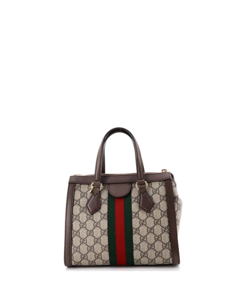 Small Ophidia Top Handle Tote GG Coated Canvas