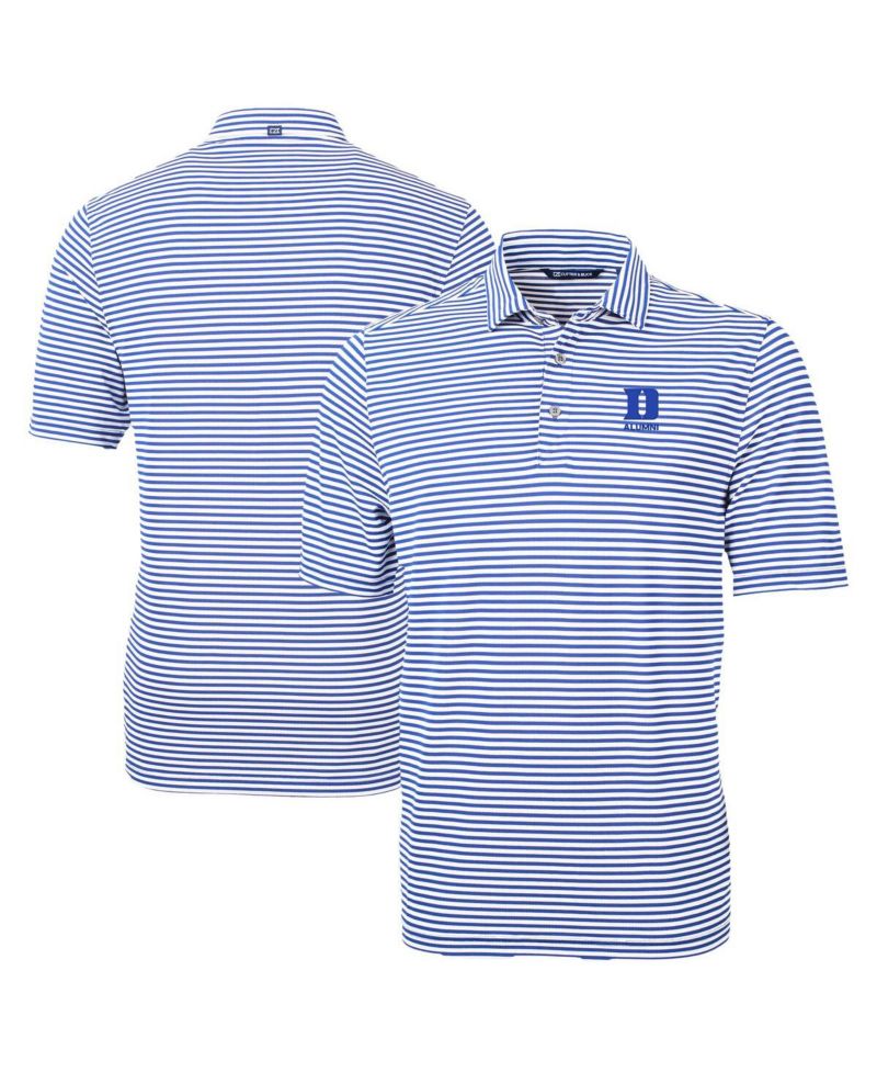 Men's Royal Duke Blue Devils Virtue Eco Pique Stripe DryTec Polo Shirt