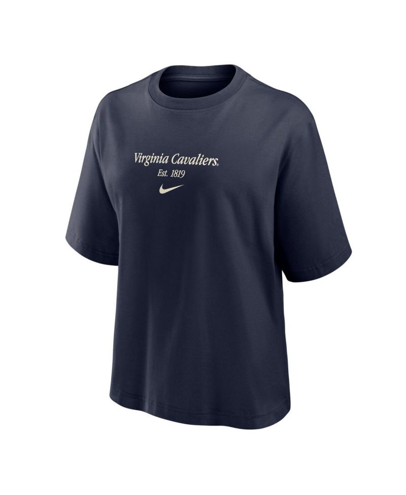 Women's Navy Virginia Cavaliers Boxy T-Shirt