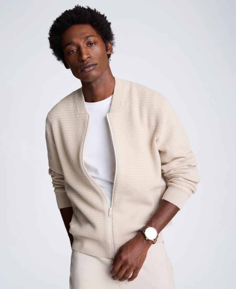 Men's Slim-Fit Bomber Sweater