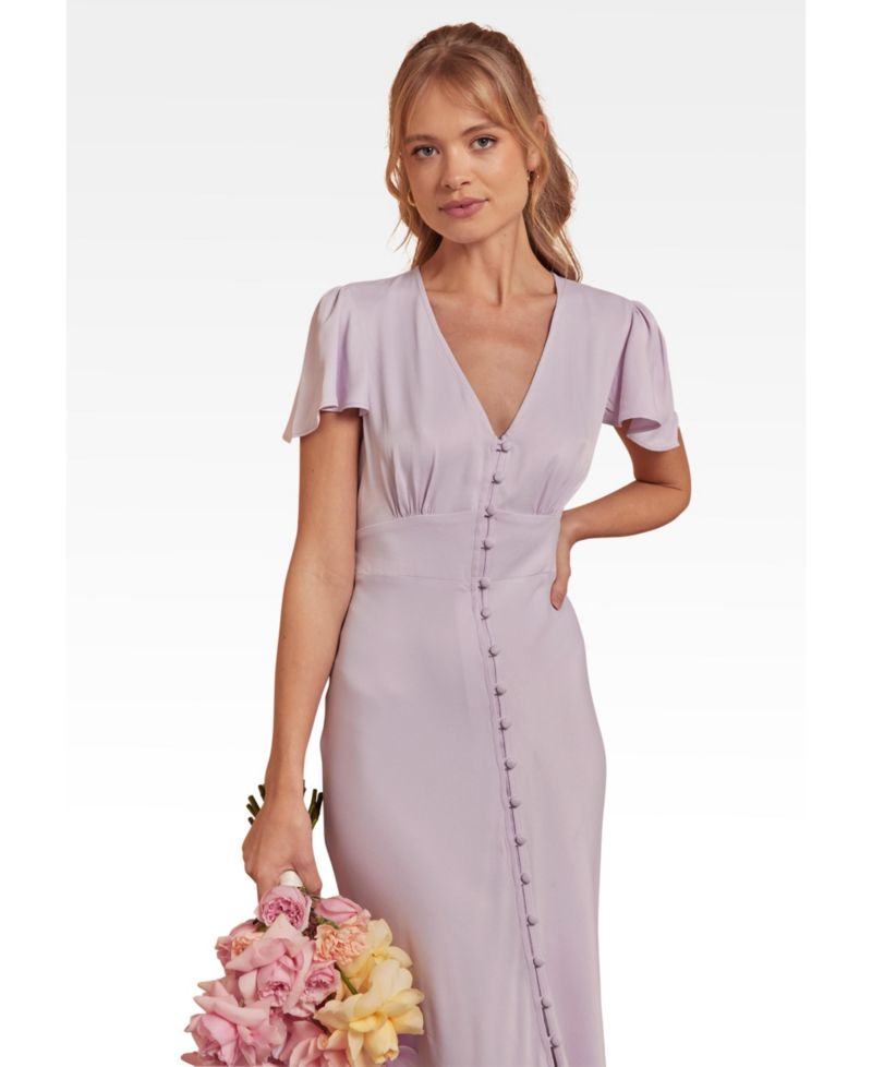 Women's Chelsea Satin V-Neck Bridesmaid Dress