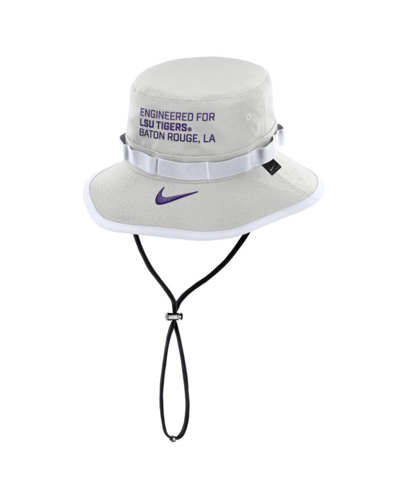 Men's Gray LSU Tigers 2025 Sideline Apex Boonie Performance Bucket Hat