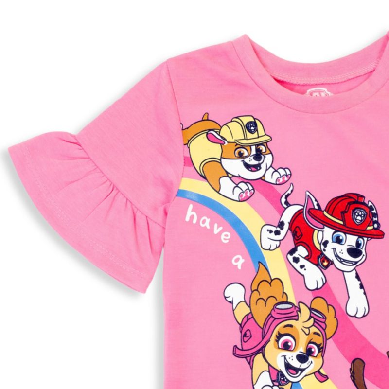 Rubble Marshall Chase Girls T-Shirt and Leggings Outfit Set Toddler |Child