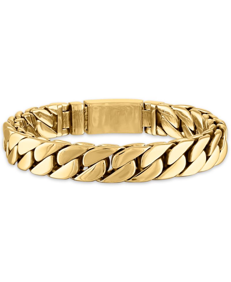 Curb Link Chain Bracelet in Gold-Tone Ion-Plated Stainless Steel, Created for Macy's (Also in Stainless Steel)