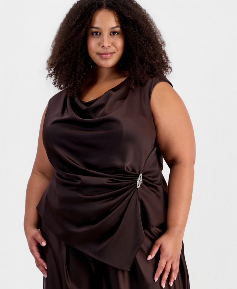 Plus Size Asymmetrical Draped Top