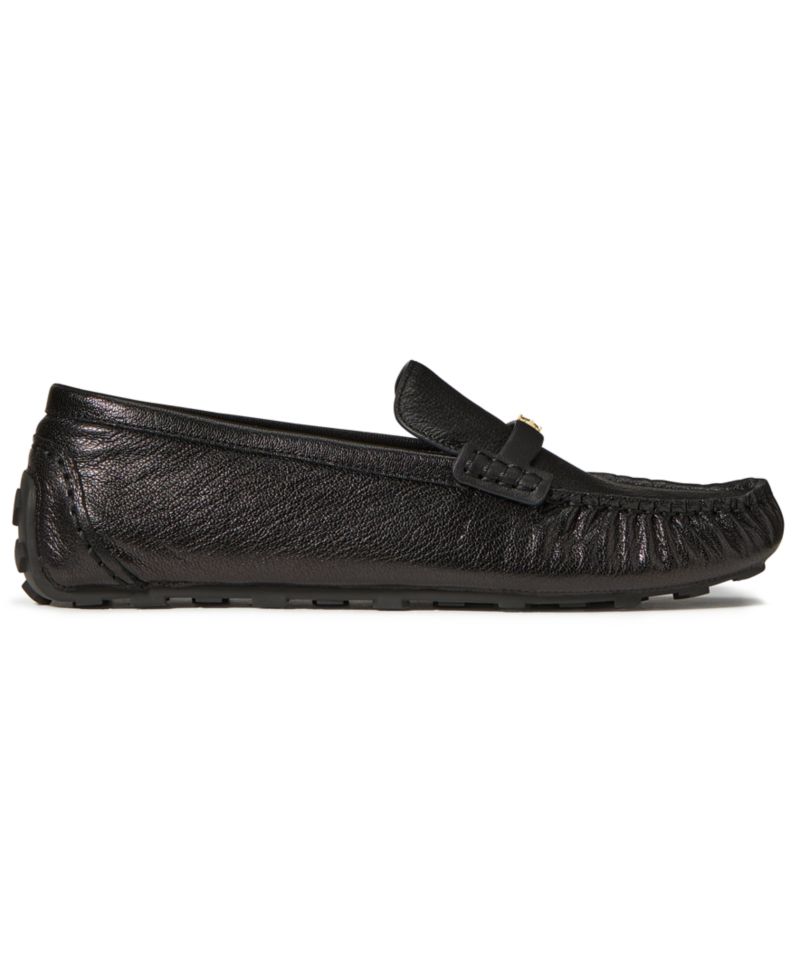 Women's Flower Stud Round Toe Moccasin Loafers