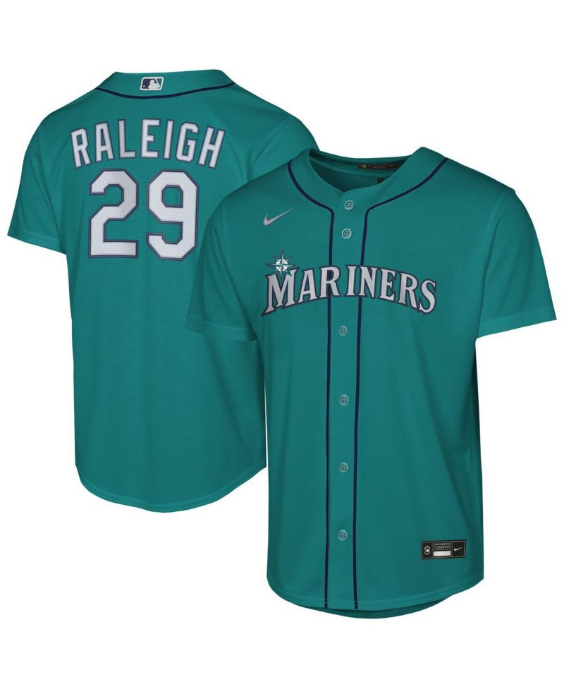 Big Boys and Girls Cal Raleigh Teal Seattle Mariners Alternate Replica Jersey