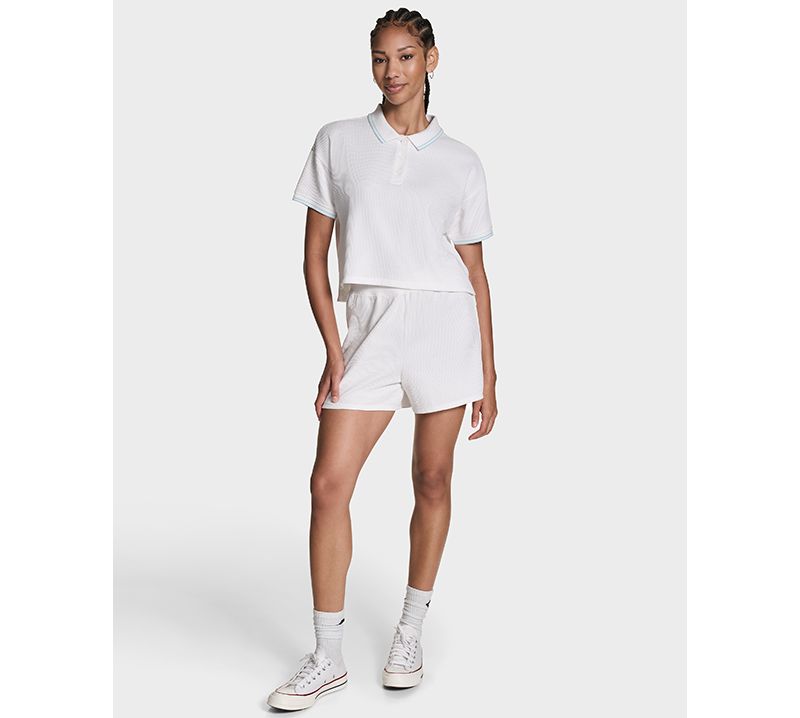 Women's Cropped Waffle Polo