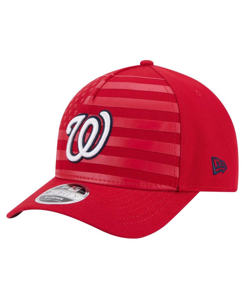 Men's Red Washington Nationals American Flag 9FORTY M-Crown A-Frame Adjustable Hat