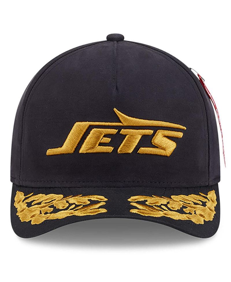 x Alpha Men's Industries Black New York Jets A-Frame 9FORTY Adjustable Hat